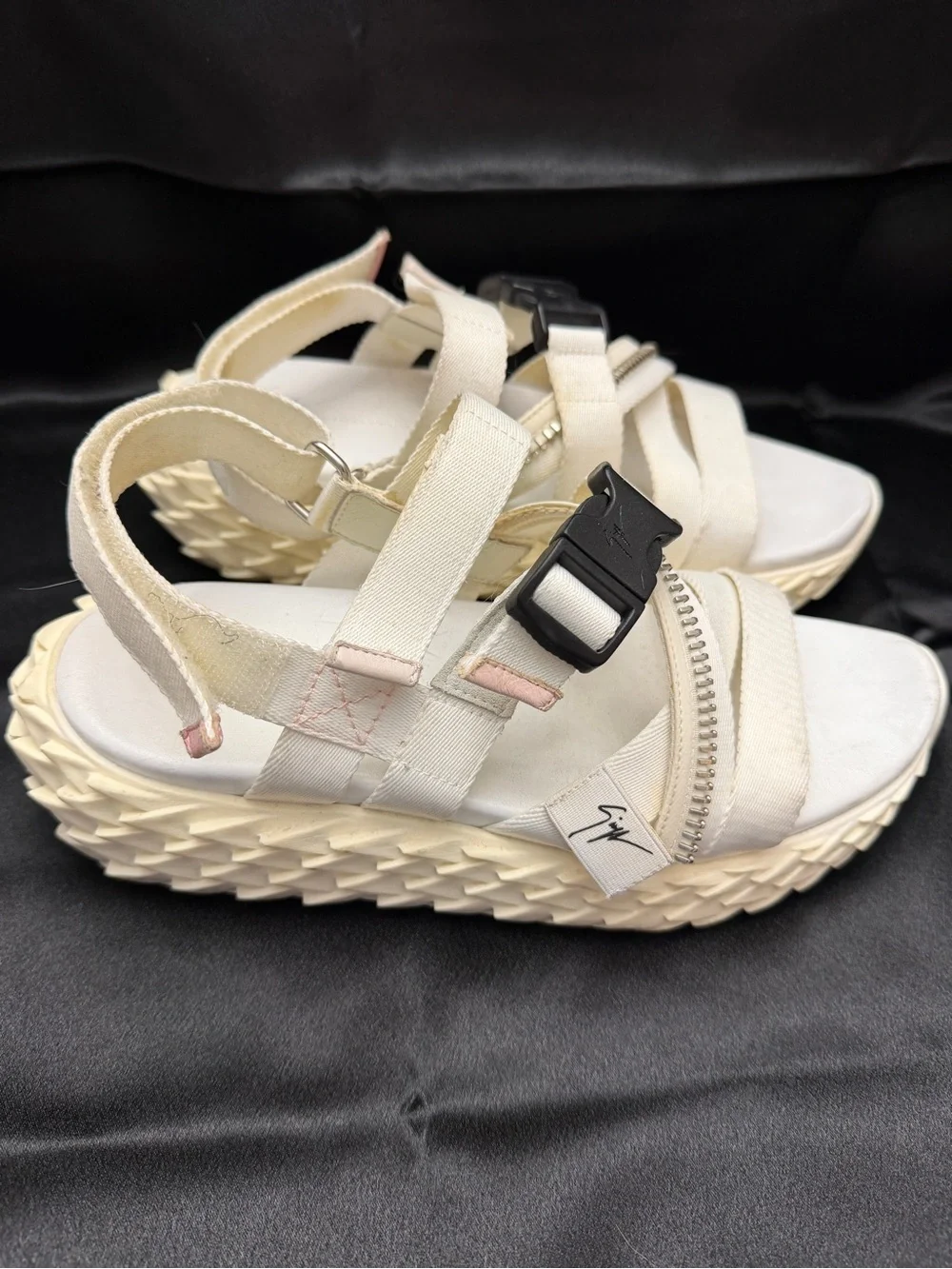Giuseppe Zanotti Cream Strappy Platform Sport Sandals